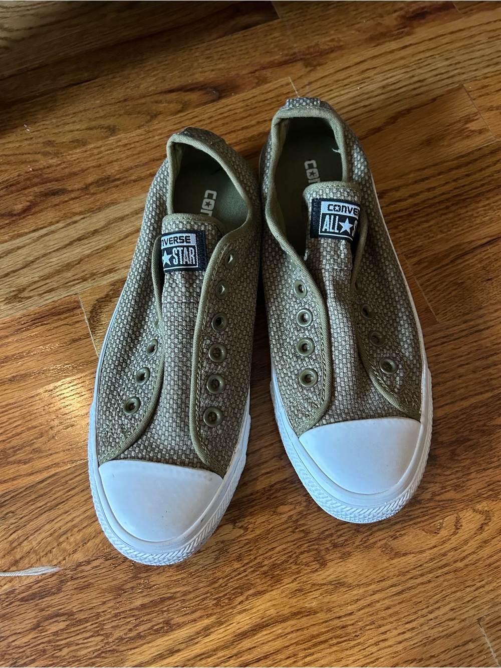 Converse Slip-On Sneakers in Olive Green Canvas - Picture 7 of 7